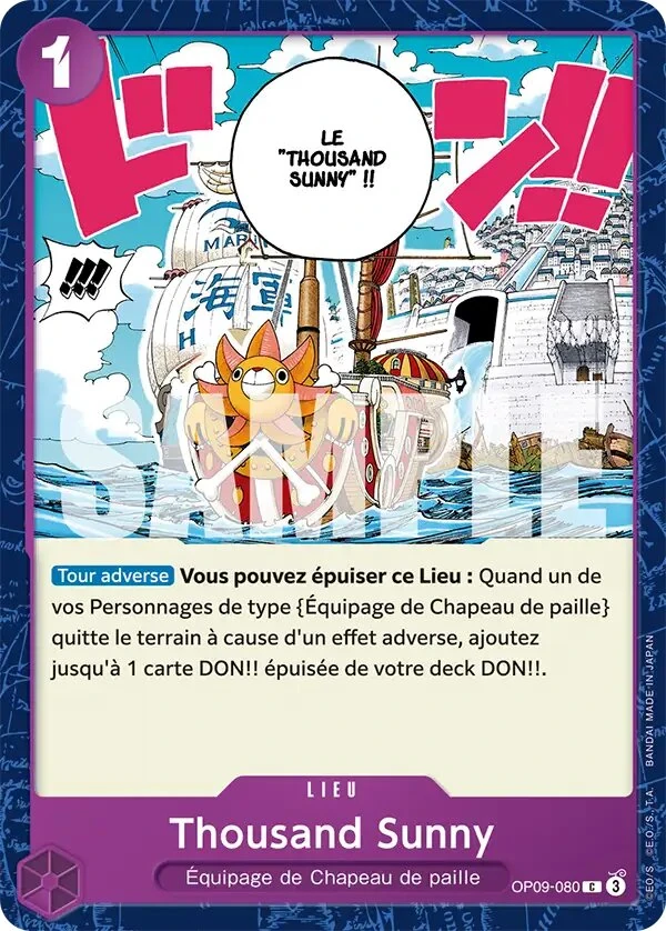 Carte One Piece française Thousand Sunny OP09-080 C