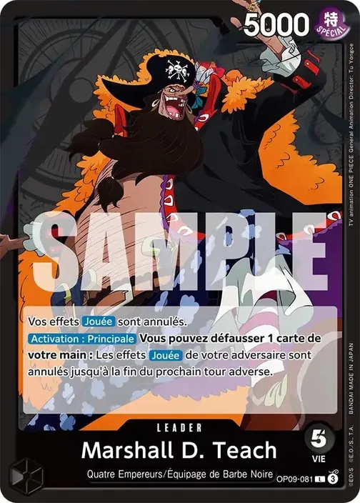 Carte One Piece française OP09-081 Marshall.D.Teach