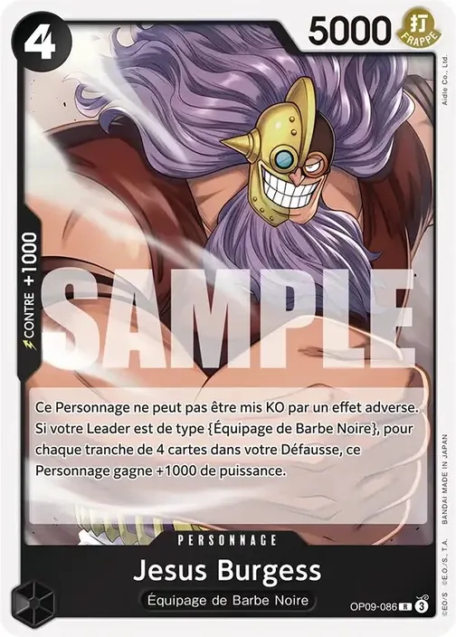 Carte One Piece française OP09-086 Jesus Burgess