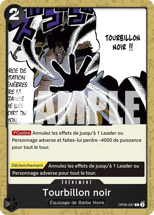 Carte One Piece française OP09-097 Tourbillon noir