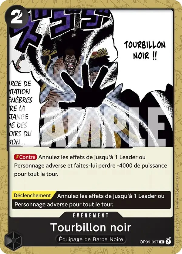 Carte One Piece française Tourbillon noir OP09-097 C