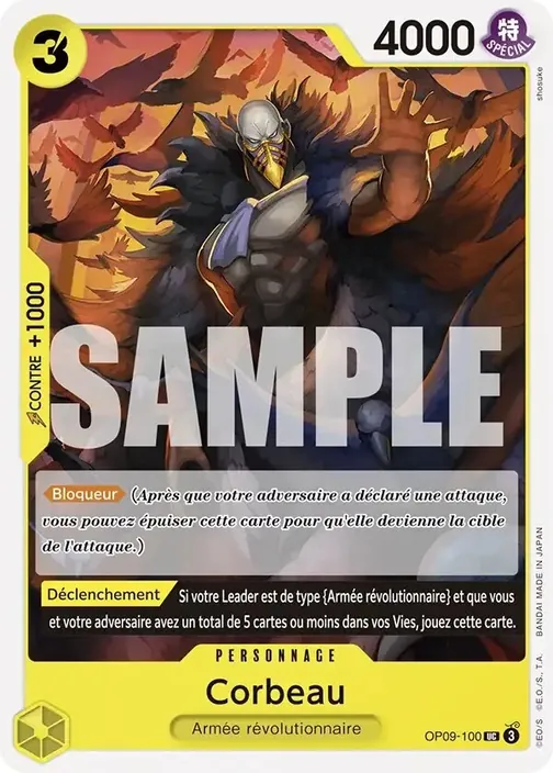 Carte One Piece française OP09-100 Corbeau