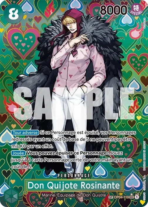Carte One Piece française OP04-119 Donquixote Rosinante (version 3)