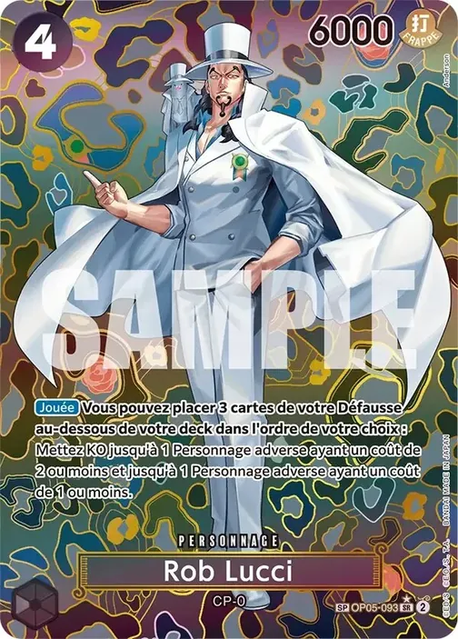 Carte One Piece française OP05-093 Rob Lucci (version 3)