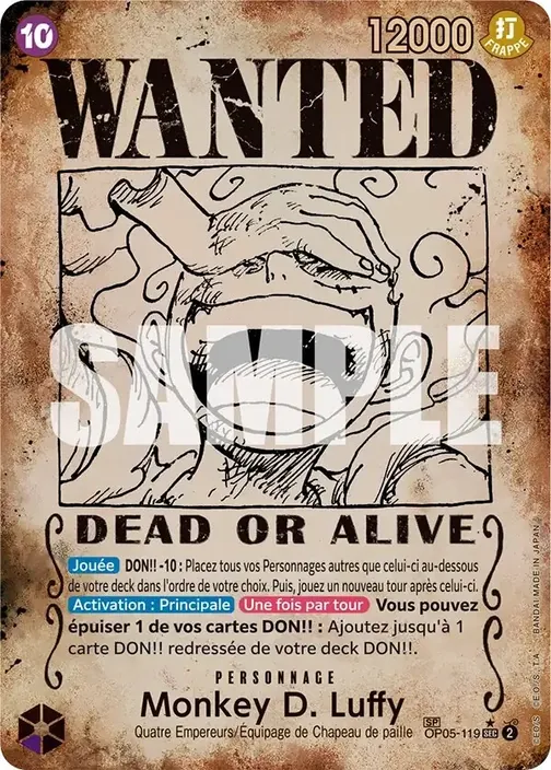 Carte One Piece française OP05-119 Monkey.D.Luffy (version 7)