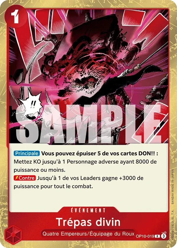 Carte One Piece française Trépas divin OP10-019 R