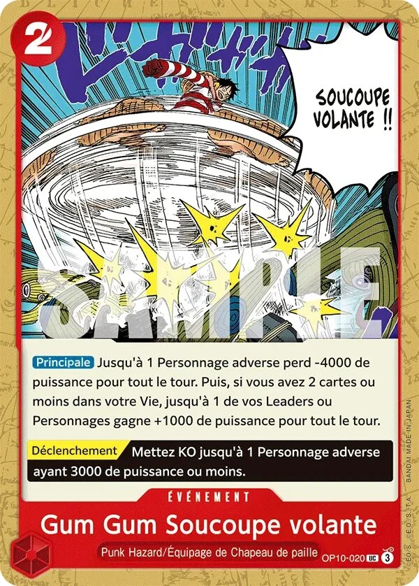Carte One Piece française Gum Gum Soucoupe volante OP10-020 UC