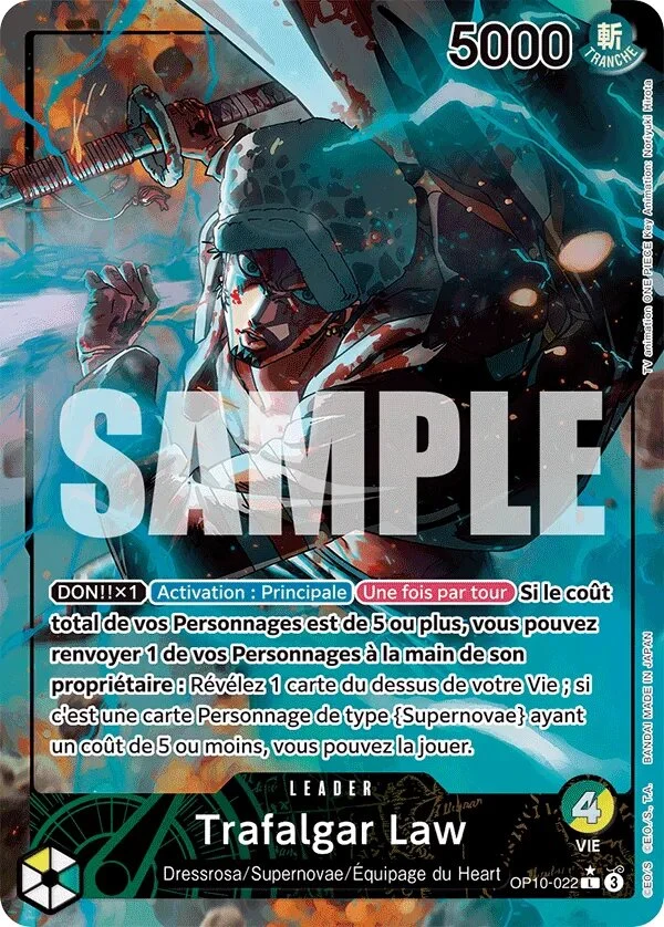 OP10-022 Trafalgar Law illustrée par Noriyuki Hirota (édition française)