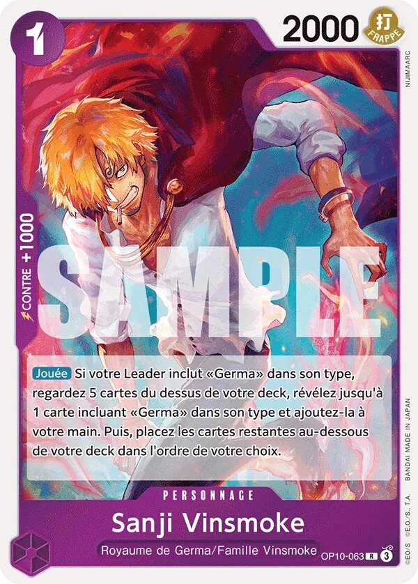 OP10-063 Sanji Vinsmoke illustrée par NIJIMAARC (édition française)