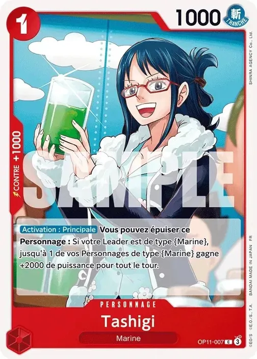 Carte One Piece française OP11-007 Tashigi