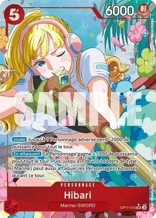 Carte One Piece française OP11-010 Hibari (version 2)