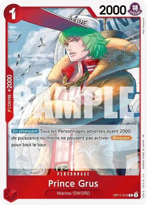 Carte One Piece française OP11-013 Prince Grus