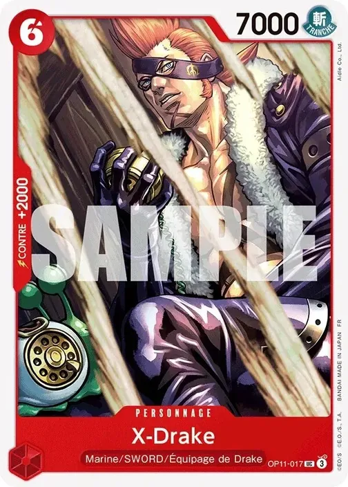 Carte One Piece française OP11-017 X-Drake