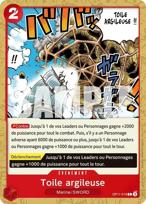 Carte One Piece française OP11-019 Toile argileuse