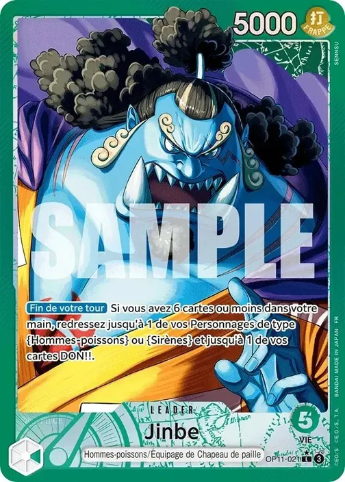 Carte One Piece française OP11-021 Jinbe (version 2)