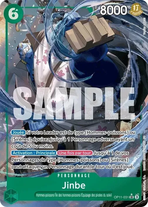 Carte One Piece française OP11-031 Jinbe (version 2)