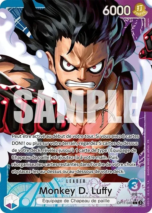 Carte One Piece française OP11-040 Monkey D. Luffy (version 2)