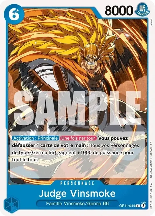 Carte One Piece française OP11-044 Judge Vinsmoke