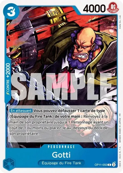 Carte One Piece française OP11-050 Gotti