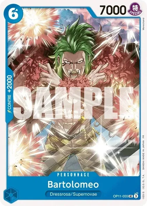 Carte One Piece française OP11-055 Bartolomeo