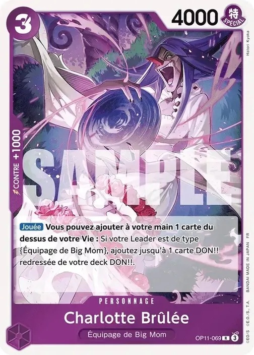 Carte One Piece française OP11-069 Charlotte Brûlée