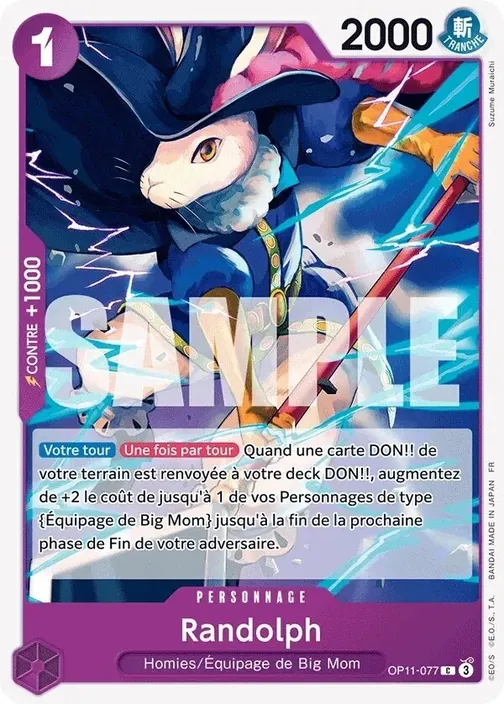 Carte One Piece française OP11-077 Randolph