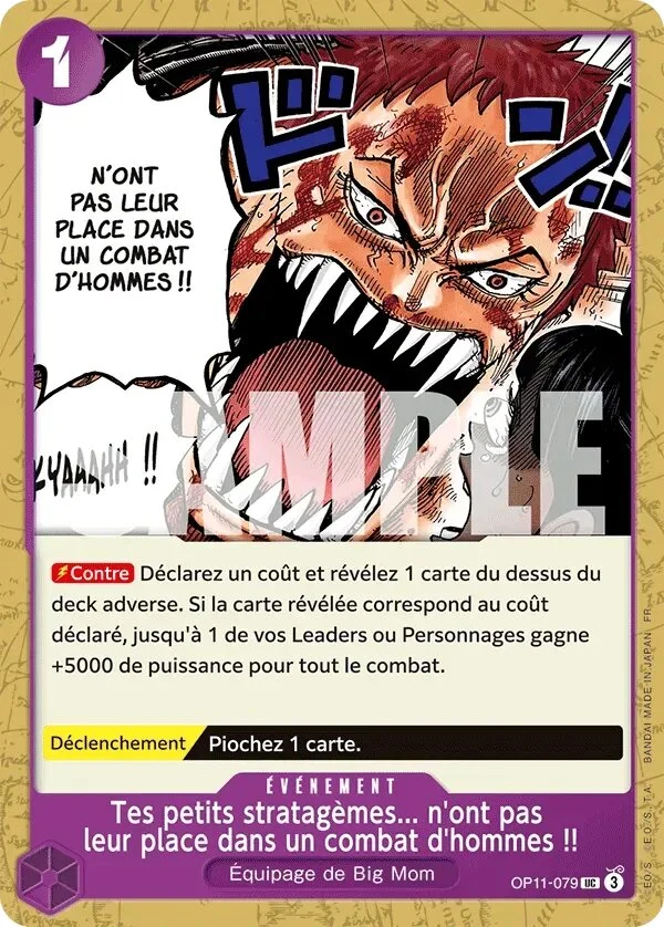 Carte One Piece française Tes petits stratagèmes... n'ont pas leur place dans un combat d'hommes !! OP11-079 UC
