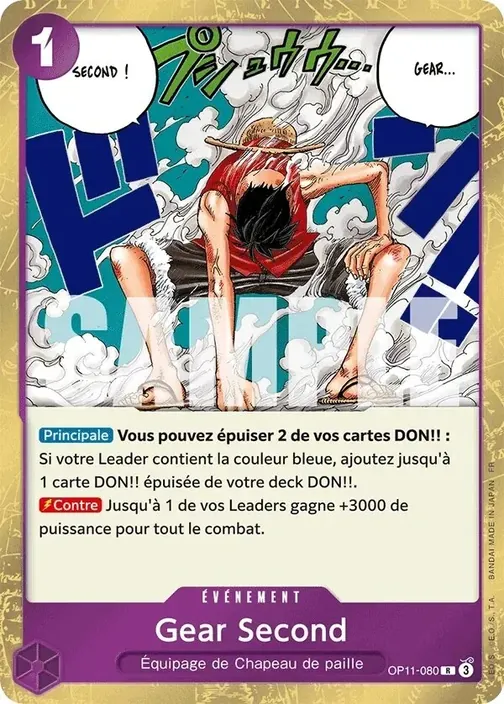 Carte One Piece française OP11-080 Gear Second