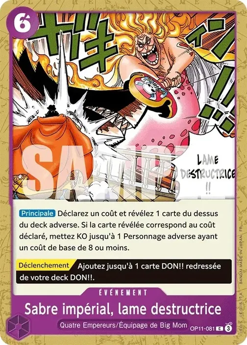 Carte One Piece française OP11-081 Sabre impérial, lame destructrice