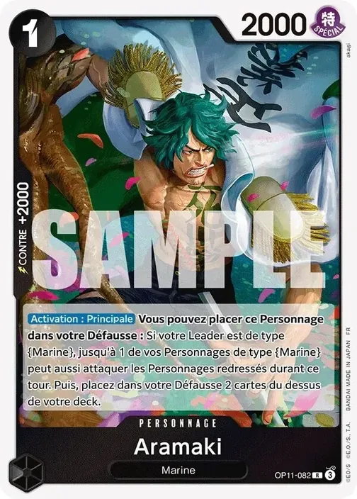 Carte One Piece française OP11-082 Aramaki