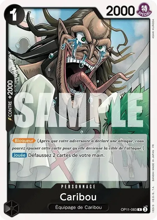 Carte One Piece française OP11-083 Caribou