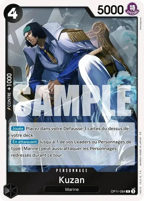 Carte One Piece française OP11-084 Kuzan