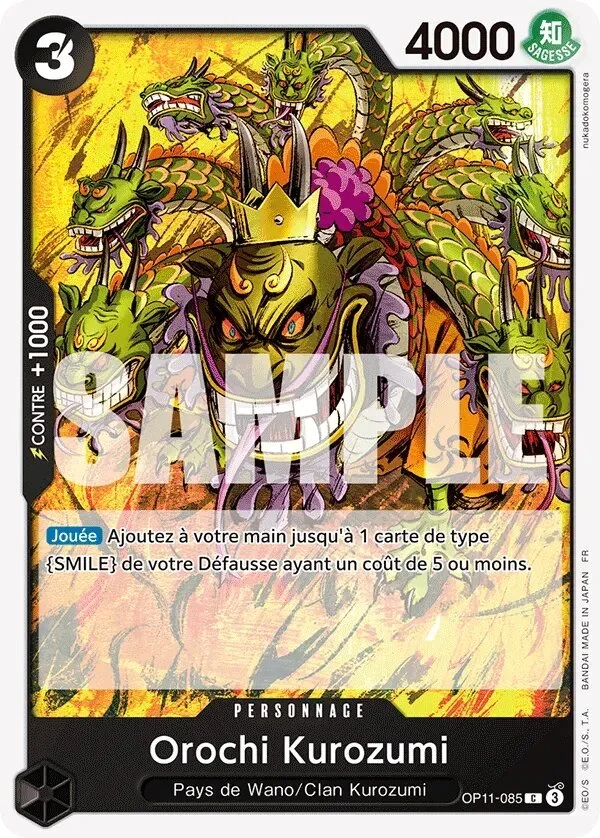 Carte One Piece française Orochi Kurozumi OP11-085 C