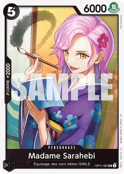 Carte One Piece française OP11-087 Madame Sarahebi