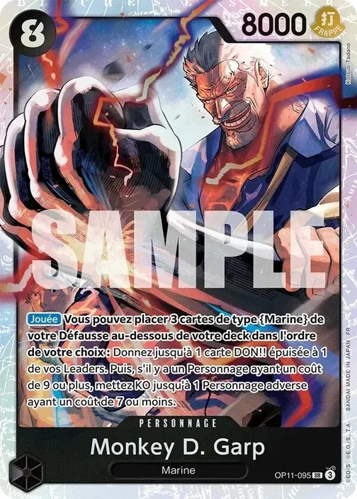 Carte One Piece française OP11-095 Monkey D. Garp