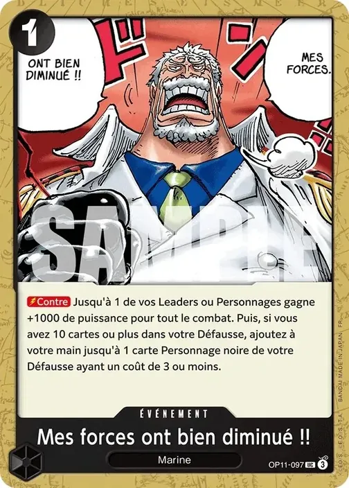 Carte One Piece française OP11-097 Mes forces ont bien diminué !!