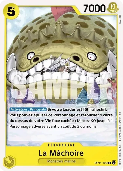 Carte One Piece française OP11-103 La Mâchoire