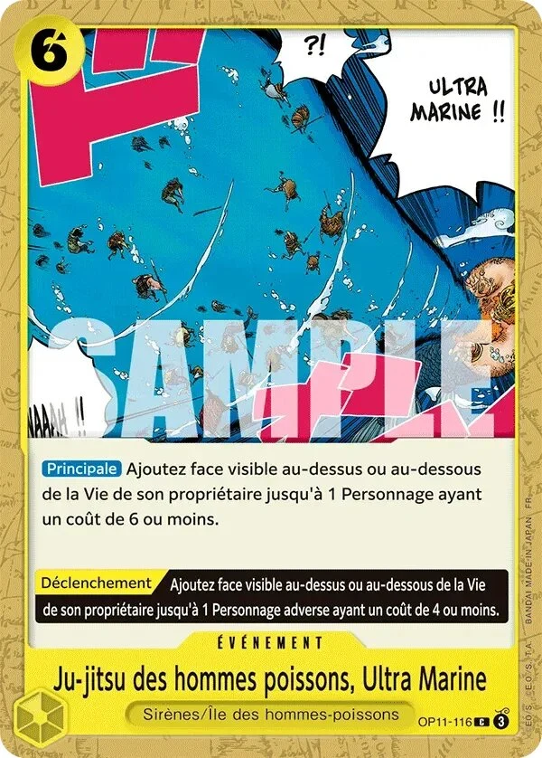 Carte One Piece française Ju-jitsu des hommes poissons, Ultra Marine OP11-116 C