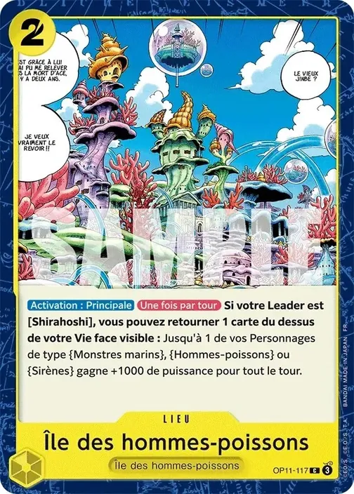 Carte One Piece française OP11-117 Île des hommes-poissons