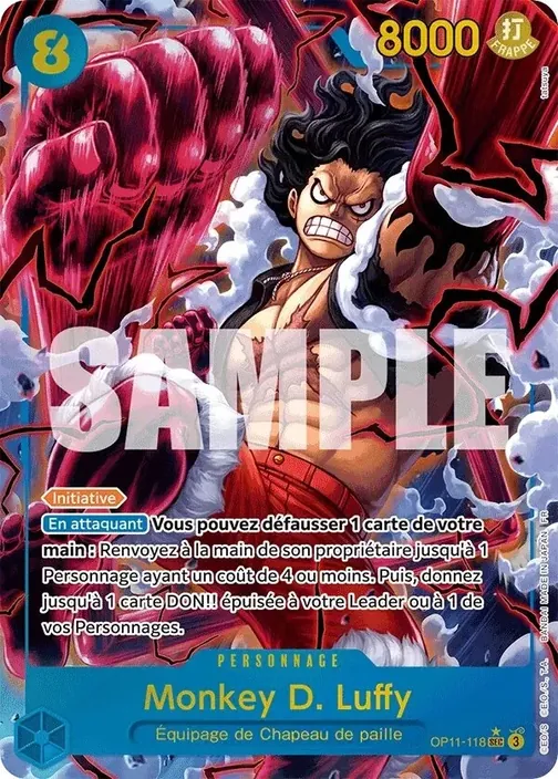 Carte One Piece française OP11-118 Monkey D. Luffy (version 2)