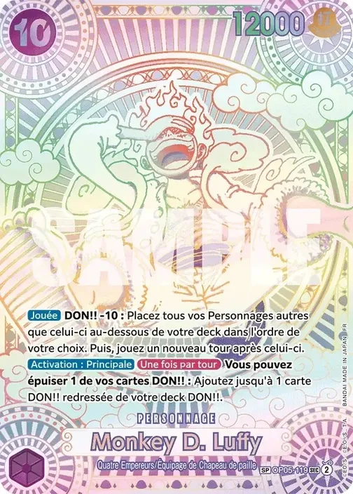 Carte One Piece française OP05-119 Monkey D. Luffy (version 8)