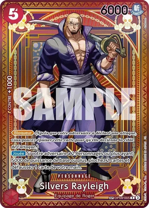 Carte One Piece française OP09-005 Silvers Rayleigh (version 2)