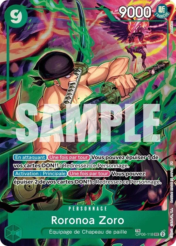 Carte One Piece française Roronoa Zoro OP06-118 TR