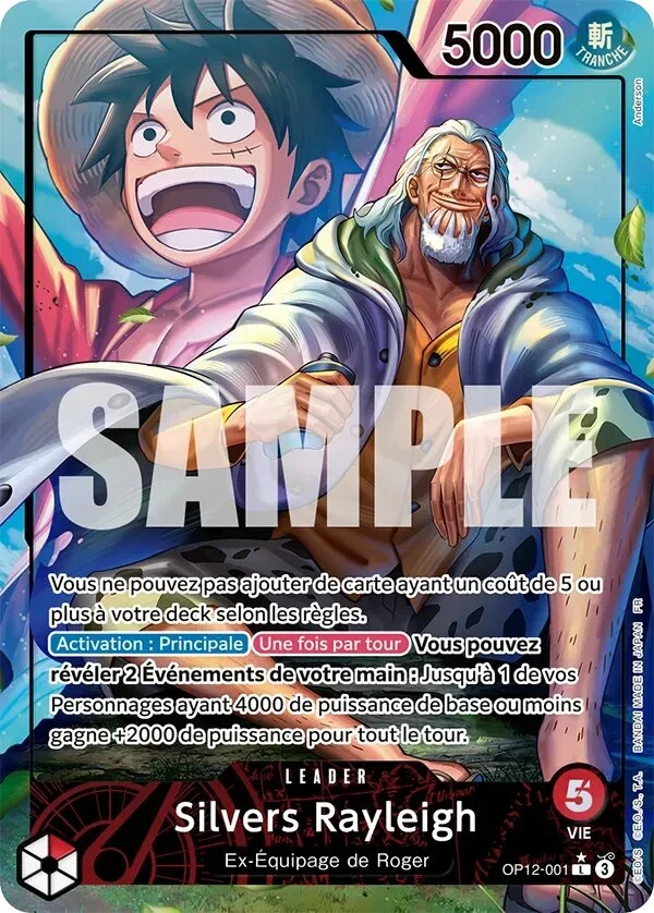 Carte One Piece française Silvers Rayleigh OP12-001 L