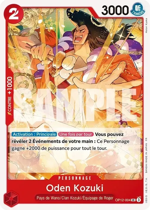 Carte One Piece française OP12-004 Oden Kozuki