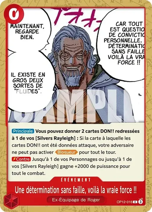 Carte One Piece française OP12-016 Une détermination sans faille, voilà la vraie force !!