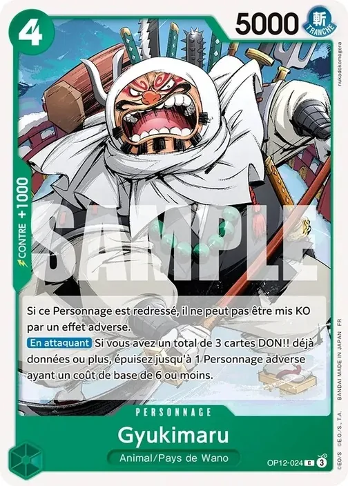 Carte One Piece française OP12-024 Gyukimaru