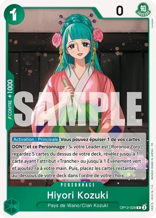 Carte One Piece française OP12-028 Hiyori Kozuki