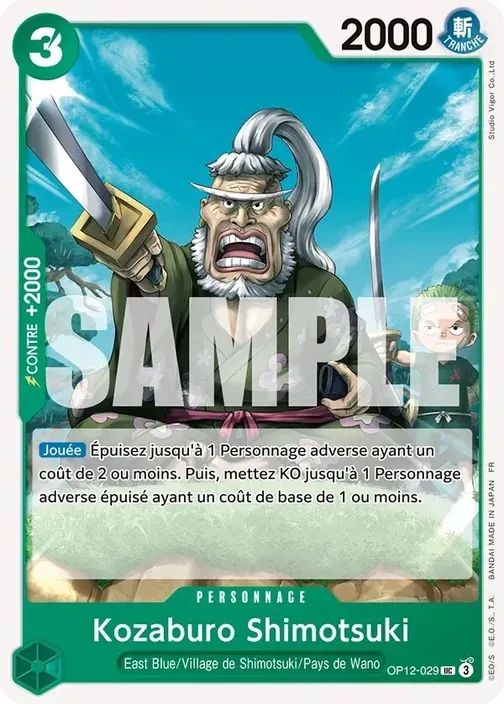 Carte One Piece française OP12-029 Kozaburo Shimotsuki