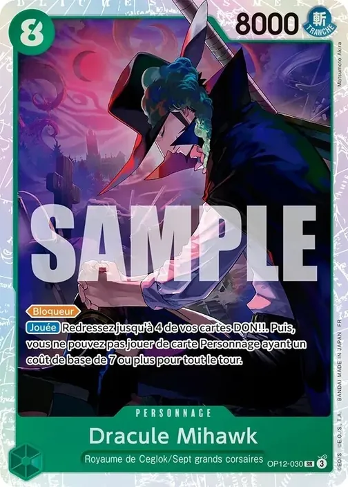 Carte One Piece française OP12-030 Dracule Mihawk